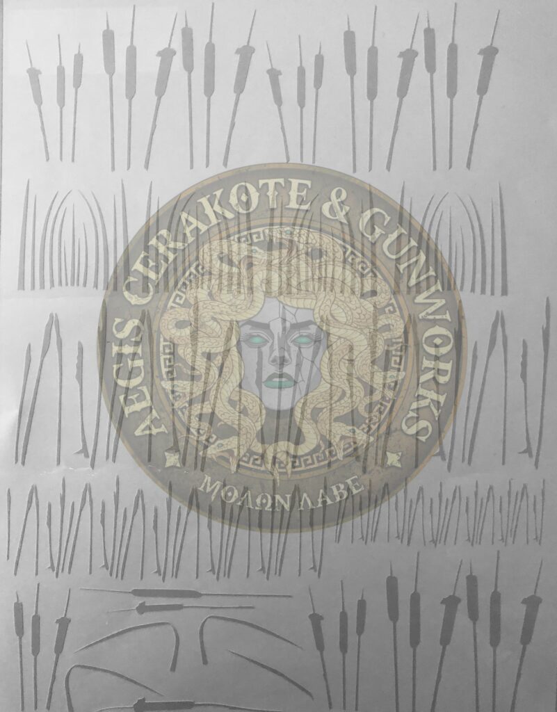 Marsh Grass Camouflage Rifle Stencil Aegis Cerakote & Gunworks